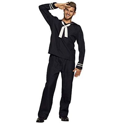 Boland Costume da marinaio, top con colletto e pantaloni, per uomo, marinaio, marinaio, professione, travestimento, festa in maschera, carnevale Boland Costume da marinaio, top con colletto e pantaloni, per uomo, marinaio, marinaio, professione, travestimento, festa in maschera, carnevale