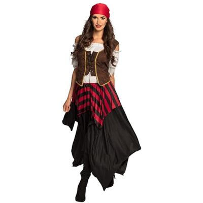 Boland Costume da adulto pirata tornado, vestito, corsetto, foulard, per donna, pirata, bucaniere, costume, carnevale, festa in maschera Boland Costume da adulto pirata tornado, vestito, corsetto, foulard, per donna, pirata, bucaniere, costume, carnevale, festa in maschera