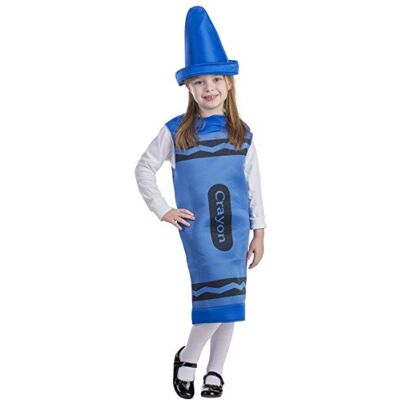 Dress Up America Costume da Pastello per Bambini Vestito da Matita Blu per Bimbi e Bimbe Set Travestimento con Tunica e Cappello per Halloween, Recite Scolastiche e Feste Dress Up America Costume da Pastello per Bambini Vestito da Matita Blu per Bimbi e Bimbe Set Travestimento con Tunica e Cappello per Halloween, Recite Scolastiche e Feste