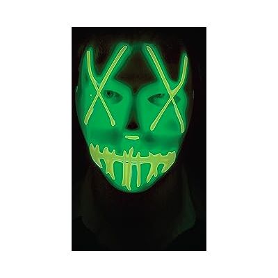 Rubie's RUBIES HALLOWEEN Accessorio per travestimento da adulto ufficiale, maschera psicopica luminosa, taglia unica, colore a scelta, per Halloween, donne e uomini Rubie's RUBIES HALLOWEEN Accessorio per travestimento da adulto ufficiale, maschera psicopica luminosa, taglia unica, colore a scelta, per Halloween, donne e uomini