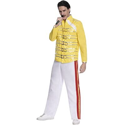 Costume Uomo Icona del Rock degli Anni '80 Giallo XL Costume Uomo Icona del Rock degli Anni '80 Giallo XL