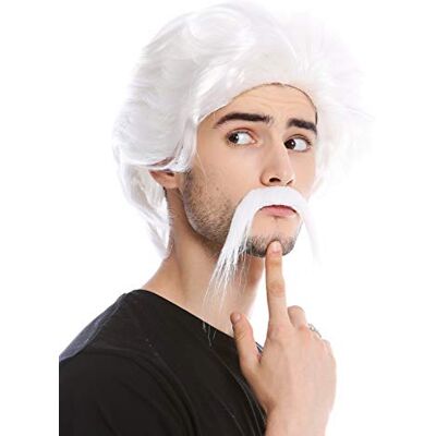 WIG ME UP 0025-ZA68 Parrucca & Barba Uomo Carnevale Halloween Vecchio Bandito Messico Sudamerica Gangster Droga Cartello Boss Bianco WIG ME UP 0025-ZA68 Parrucca & Barba Uomo Carnevale Halloween Vecchio Bandito Messico Sudamerica Gangster Droga Cartello Boss Bianco