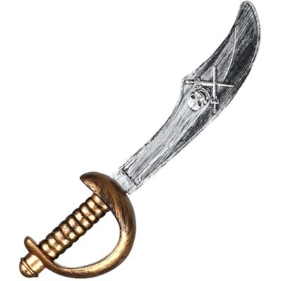 Boland Spada pirata, 37 cm, lama con teschio e ossa incrociate, bambini, adulti, bucaniere, pirata, carnevale, festa in maschera, Halloween Boland Spada pirata, 37 cm, lama con teschio e ossa incrociate, bambini, adulti, bucaniere, pirata, carnevale, festa in maschera, Halloween