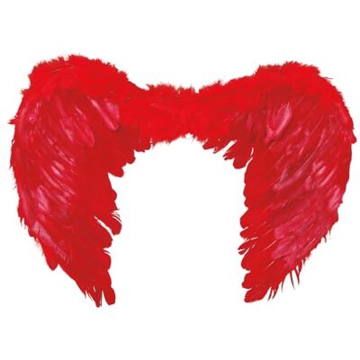 CARTOON Ali piumate rosse 60 x 40 cm accessori per costumi travestimenti halloween carnevale feste a tema cosplay (Rosso) CARTOON Ali piumate rosse 60 x 40 cm accessori per costumi travestimenti halloween carnevale feste a tema cosplay (Rosso)