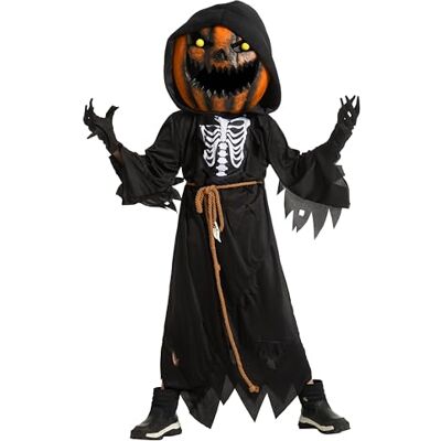 Spooktacular Creations Costume da spaventapasseri e zucca di Halloween per bambini, costume da testa di zucca per cosplay, gioco di ruolo (XL (12-14 anni)) Spooktacular Creations Costume da spaventapasseri e zucca di Halloween per bambini, costume da testa di zucca per cosplay, gioco di ruolo (XL (12-14 anni))