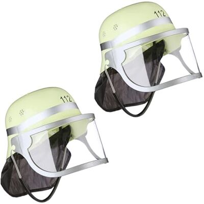 Relaxdays Casco da Pompiere per Bambini, Set da 2 Cappelli Vigile da Fuoco da Bimbo con Visiera, 24,5x22,5x28 cm, Giallo, 24.5 x 22.5 x 28 cm Relaxdays Casco da Pompiere per Bambini, Set da 2 Cappelli Vigile da Fuoco da Bimbo con Visiera, 24,5x22,5x28 cm, Giallo, 24.5 x 22.5 x 28 cm