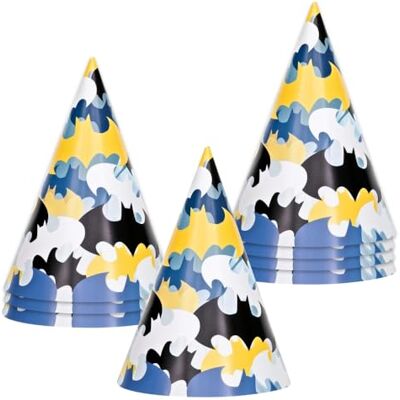 Unique Party 77521 Cappelli da Festa Festa di Batman Confezione da 8 Unique Party 77521 Cappelli da Festa Festa di Batman Confezione da 8