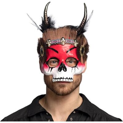 Boland Maschera Voodoo, maschera da teschio, accessorio per costumi, carnevale, feste a tema e Halloween Boland Maschera Voodoo, maschera da teschio, accessorio per costumi, carnevale, feste a tema e Halloween