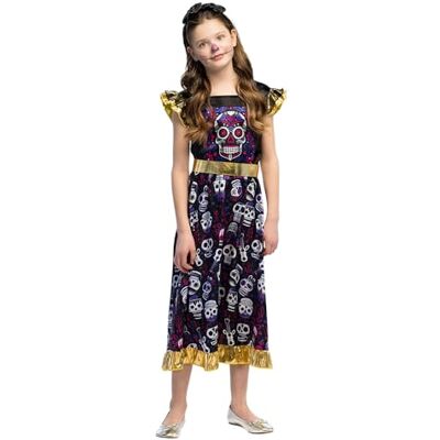 Boland Costume per bambini La Famosa, set di 3 pezzi, costume per bambini, costumi di carnevale, Halloween, Dia de los Muertos Boland Costume per bambini La Famosa, set di 3 pezzi, costume per bambini, costumi di carnevale, Halloween, Dia de los Muertos
