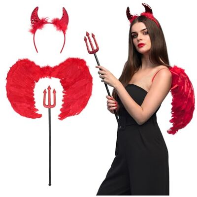 Boland Costume da diavolo per adulti, set multipezzi per Halloween, carnevale o feste a tema, costume di carnevale Boland Costume da diavolo per adulti, set multipezzi per Halloween, carnevale o feste a tema, costume di carnevale