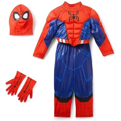 Disney Costume Ufficiale Spider-Man per Bimbi, Costume da Supereroe Marvel con Imbottitura Muscolare, Maschera, Guanti, Effetti sonori e Funzione Ragnatela Luminosa Disney Costume Ufficiale Spider-Man per Bimbi, Costume da Supereroe Marvel con Imbottitura Muscolare, Maschera, Guanti, Effetti sonori e Funzione Ragnatela Luminosa