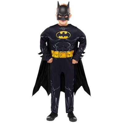 amscan Costume da bambino Batman, Gotham City, Universo DC, Halloween amscan Costume da bambino Batman, Gotham City, Universo DC, Halloween