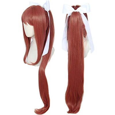 Linfairy Parrucca da Ragazza Parrucca per Costume Cosplay di Halloween per Donna Parrucca Lunga con Fiocco Bianco Linfairy Parrucca da Ragazza Parrucca per Costume Cosplay di Halloween per Donna Parrucca Lunga con Fiocco Bianco
