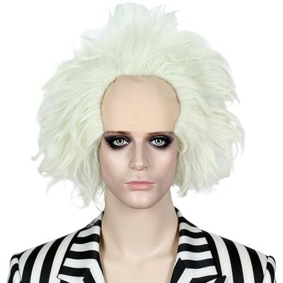 Linfairy Parrucca Corta Calva Unisex Verde Chiaro Mista Argento Parrucca per Costume Cosplay di Halloween per Adulti Linfairy Parrucca Corta Calva Unisex Verde Chiaro Mista Argento Parrucca per Costume Cosplay di Halloween per Adulti