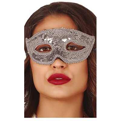 Générique - MASQUE VENISE SEQUINS ARGENT BRILLANT FEMME Générique - MASQUE VENISE SEQUINS ARGENT BRILLANT FEMME