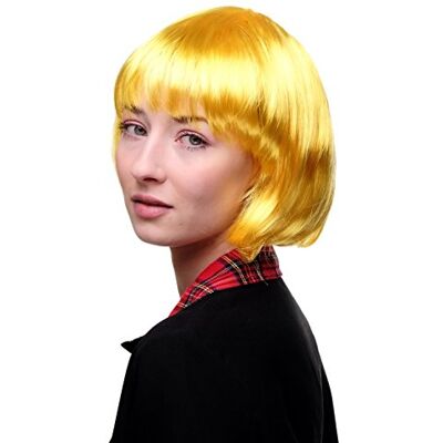WIG ME UP Bellissimo Parrucca da Party, Caschetto, Giallo, Disco, Corta & Impertinente PW0114-PC2B WIG ME UP Bellissimo Parrucca da Party, Caschetto, Giallo, Disco, Corta & Impertinente PW0114-PC2B