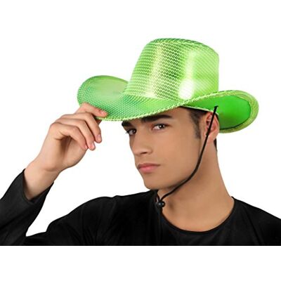 Atosa – Cappello da cowboy paillettes, verde Atosa – Cappello da cowboy paillettes, verde
