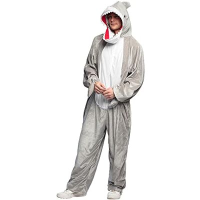 Boland Costume da squalo in peluche, unisex, tuta, tuta intera, tutina, costume per carnevale e festa a tema Boland Costume da squalo in peluche, unisex, tuta, tuta intera, tutina, costume per carnevale e festa a tema