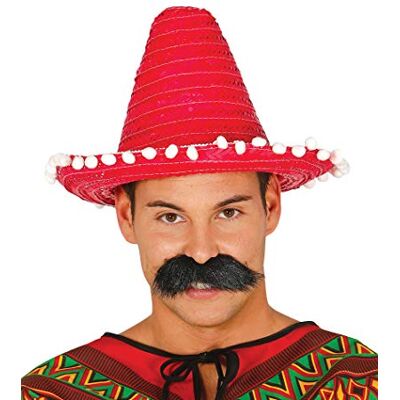 FIESTAS GUIRCA Sombrero Messicano di Paglia (33 cm) Accessorio per Feste Estive e Lauree Ideale per Eventi a Tema Messico e Feste in Maschera Rosso FIESTAS GUIRCA Sombrero Messicano di Paglia (33 cm) Accessorio per Feste Estive e Lauree Ideale per Eventi a Tema Messico e Feste in Maschera Rosso