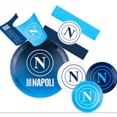 ART Kit Festa a Tema Napoli Calcio Piatti Bicchieri Tovaglioli + Decorazioni varie per il tuo compleanno o per la festa a tema Napoli (Kit senza tovaglia) ART Kit Festa a Tema Napoli Calcio Piatti Bicchieri Tovaglioli + Decorazioni varie per il tuo compleanno o per la festa a tema Napoli (Kit senza tovaglia)