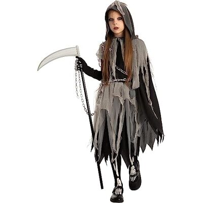 Spooktacular Creations Grim Reaper Girl Costume Glow in The Dark for Halloween (Medium (8-10 yrs)) Spooktacular Creations Grim Reaper Girl Costume Glow in The Dark for Halloween (Medium (8-10 yrs))