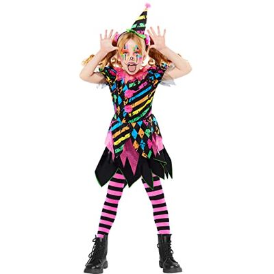 amscan 9917879 Costume da clown horror per bambine, per Halloween, multicolore, 4-6 anni amscan 9917879 Costume da clown horror per bambine, per Halloween, multicolore, 4-6 anni