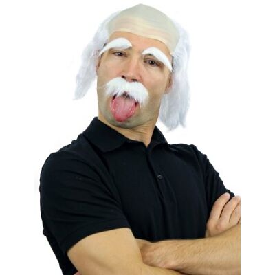 WIG ME UP -Parrucca Carnevale Halloween Barba Sopracciglia Einstein Nonno Anziano Mad Scientist Scienziato 3893-P68 WIG ME UP -Parrucca Carnevale Halloween Barba Sopracciglia Einstein Nonno Anziano Mad Scientist Scienziato 3893-P68