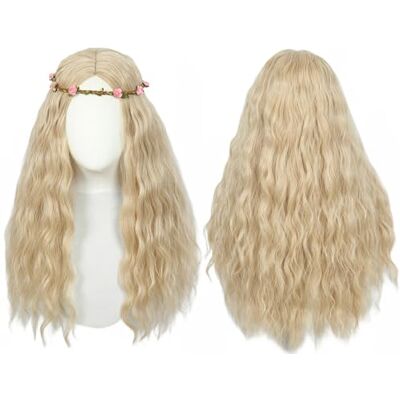 Linfairy Longfairy Long Wavy Hippie Parrucche per Donne 70s Halloween Costume Parrucca per Festa con Corona di Fiori Linfairy Longfairy Long Wavy Hippie Parrucche per Donne 70s Halloween Costume Parrucca per Festa con Corona di Fiori