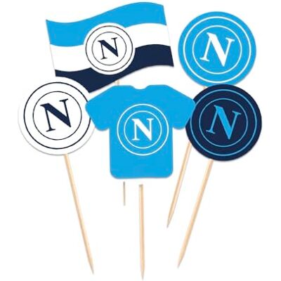 ART Kit Festa a Tema Napoli Calcio Piatti Bicchieri Tovaglioli + Decorazioni varie per il tuo compleanno o per la festa a tema Napoli (5 mini cake topper) ART Kit Festa a Tema Napoli Calcio Piatti Bicchieri Tovaglioli + Decorazioni varie per il tuo compleanno o per la festa a tema Napoli (5 mini cake topper)