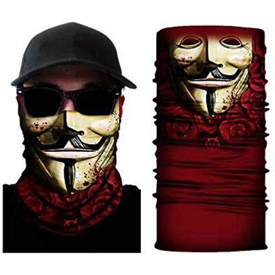 Zoelibat 97645841.029 Sciarpa tubolare Dali, foulard, sciarpa, motivo: paradenti, maschera da sci, maschera da moto, feste a tema, carnevale, Halloween Zoelibat 97645841.029 Sciarpa tubolare Dali, foulard, sciarpa, motivo: paradenti, maschera da sci, maschera da moto, feste a tema, carnevale, Halloween