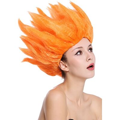 WIG ME UP 91062-PC24 Parrucca Donna Uomo Carnevale Halloween Cosplay Fiore Tulipano Demone Fuoco Diavolo Arancio Acconciatura sparata in Aria WIG ME UP 91062-PC24 Parrucca Donna Uomo Carnevale Halloween Cosplay Fiore Tulipano Demone Fuoco Diavolo Arancio Acconciatura sparata in Aria
