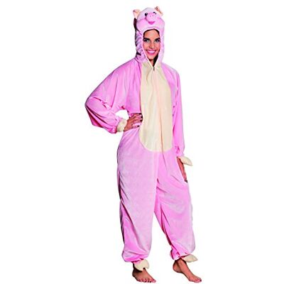 Boland - Costume Tuta Peluche Porcellino per Adulti, Rosa, max 1,65 m, 88162 Boland - Costume Tuta Peluche Porcellino per Adulti, Rosa, max 1,65 m, 88162