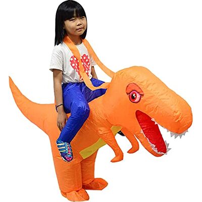 LOLANTA Costume da dinosauro per bambini in costume gonfiabile di Halloween Costumi T-Rex, Arancione, S/3-6 anni, 90-130cm LOLANTA Costume da dinosauro per bambini in costume gonfiabile di Halloween Costumi T-Rex, Arancione, S/3-6 anni, 90-130cm