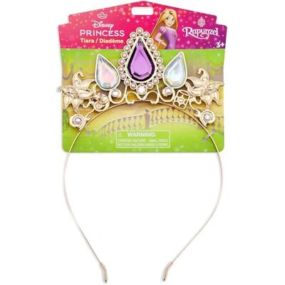 Disney Official Tiara bimbi Rapunzel, Rapunzel, accessorio per costume con finitura dorata, fiori magici e strass viola Disney Official Tiara bimbi Rapunzel, Rapunzel, accessorio per costume con finitura dorata, fiori magici e strass viola