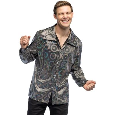 Boland Camicia da discoteca luccicante Lumi da uomo, camicia da festa, top anni '70 per Carnevale, festival e feste a tema Boland Camicia da discoteca luccicante Lumi da uomo, camicia da festa, top anni '70 per Carnevale, festival e feste a tema