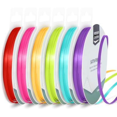 Creative Nastri Colorati 3 mm x 10 m Nastrino per Bomboniere, Nastro Decorativo per il Fai-da-te Decorazioni Matrimonio e Scatole Arcobaleno Colorati 6 pz Creative Nastri Colorati 3 mm x 10 m Nastrino per Bomboniere, Nastro Decorativo per il Fai-da-te Decorazioni Matrimonio e Scatole Arcobaleno Colorati 6 pz