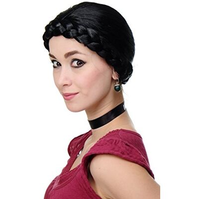 WIG ME UP Parrucca Carnevale Treccia Costume Tradizionale Sorabo Polonia Ucraina Nero, RJ010-P103 WIG ME UP Parrucca Carnevale Treccia Costume Tradizionale Sorabo Polonia Ucraina Nero, RJ010-P103