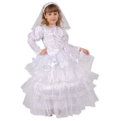 Dress Up America Costume da Sposa per Bambina Set Vestito da Matrimonio e Principessa per Bambini Abito da Sposa Deluxe con Velo e Accessori per Travestimenti, Feste e Halloween Dress Up America Costume da Sposa per Bambina Set Vestito da Matrimonio e Principessa per Bambini Abito da Sposa Deluxe con Velo e Accessori per Travestimenti, Feste e Halloween
