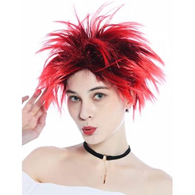 WIG ME UP -91819-B-ZA13-ZA103 Parrucca Donna Uomo Carnevale Halloween Selvaggia Ciocche sparate in aria Nero Rosso Punk Gothic Troll Diavolo WIG ME UP -91819-B-ZA13-ZA103 Parrucca Donna Uomo Carnevale Halloween Selvaggia Ciocche sparate in aria Nero Rosso Punk Gothic Troll Diavolo