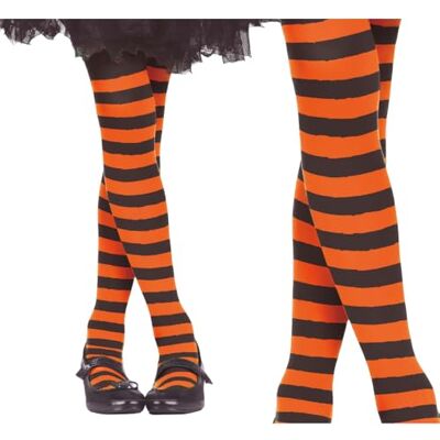 CARTOON Calze collant rigati arancio neri accessorio per bambini travestimenti costumi halloween carnevale (7-10 anni) CARTOON Calze collant rigati arancio neri accessorio per bambini travestimenti costumi halloween carnevale (7-10 anni)