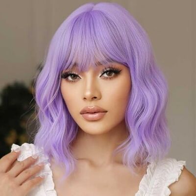 ColorfulPanda Parrucca liscia da donna bambini con capelli sintetici ondulati colorati, con frange, per cosplay, feste o uso quotidiano ColorfulPanda Parrucca liscia da donna bambini con capelli sintetici ondulati colorati, con frange, per cosplay, feste o uso quotidiano