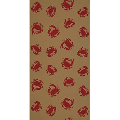 Beistle Luau Party Supplies Tovaglia in carta kraft, 61 cm x 150 m, motivo: granchio, colore: marrone/rosso Beistle Luau Party Supplies Tovaglia in carta kraft, 61 cm x 150 m, motivo: granchio, colore: marrone/rosso
