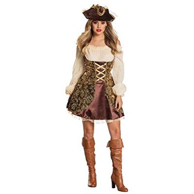 Boland Costume per travestimento da pirata, per donne adulte, vestito e cappello, taglia: 40-42 Boland Costume per travestimento da pirata, per donne adulte, vestito e cappello, taglia: 40-42