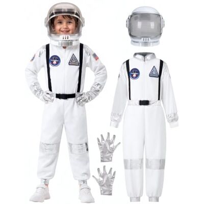 Spooktacular Creations Halloween Bambino Unisex Argento Strisce Costume da Astronauta, Tuta da Pilota con Casco. Spooktacular Creations Halloween Bambino Unisex Argento Strisce Costume da Astronauta, Tuta da Pilota con Casco.