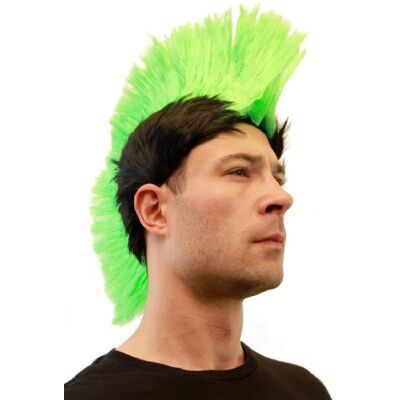 WIG ME UP Carnevale: Parrucca Colore Verde, Punk, taglio Mohawk/Irochese,Anarchia WIG ME UP Carnevale: Parrucca Colore Verde, Punk, taglio Mohawk/Irochese,Anarchia
