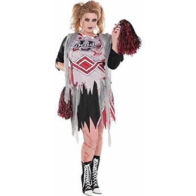 amscan International Costume da cheerleader horros, da adulto, taglia 46-48 amscan International Costume da cheerleader horros, da adulto, taglia 46-48