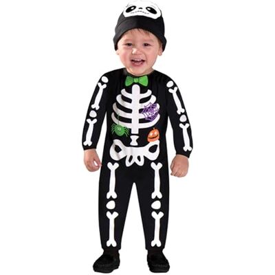 amscan Costume da scheletro da scheletro per bambini, 3-6 mesi amscan Costume da scheletro da scheletro per bambini, 3-6 mesi