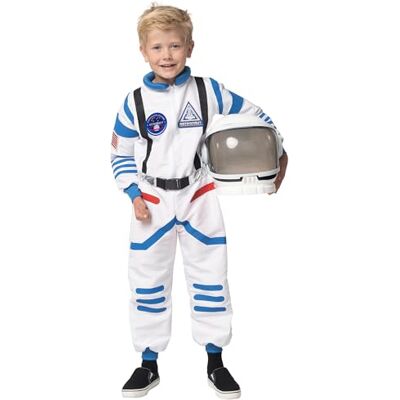 Spooktacular Creations Halloween Costume da astronauta bianco unisex bambino, tuta da pilota NASA con elmetto. (Small (5-7 yrs)) Spooktacular Creations Halloween Costume da astronauta bianco unisex bambino, tuta da pilota NASA con elmetto. (Small (5-7 yrs))