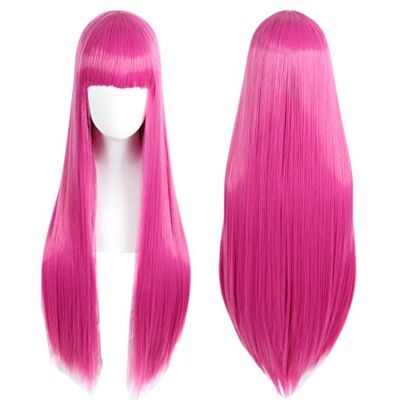Linfairy Anime Hot Pink Long Princess Parrucca Halloween Costume Parrucca per Donne 85 cm Linfairy Anime Hot Pink Long Princess Parrucca Halloween Costume Parrucca per Donne 85 cm