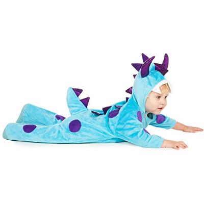 Pretend to Bee Costume intero da dinosauro blu e viola, per bambini, 12-18 mesi Pretend to Bee Costume intero da dinosauro blu e viola, per bambini, 12-18 mesi